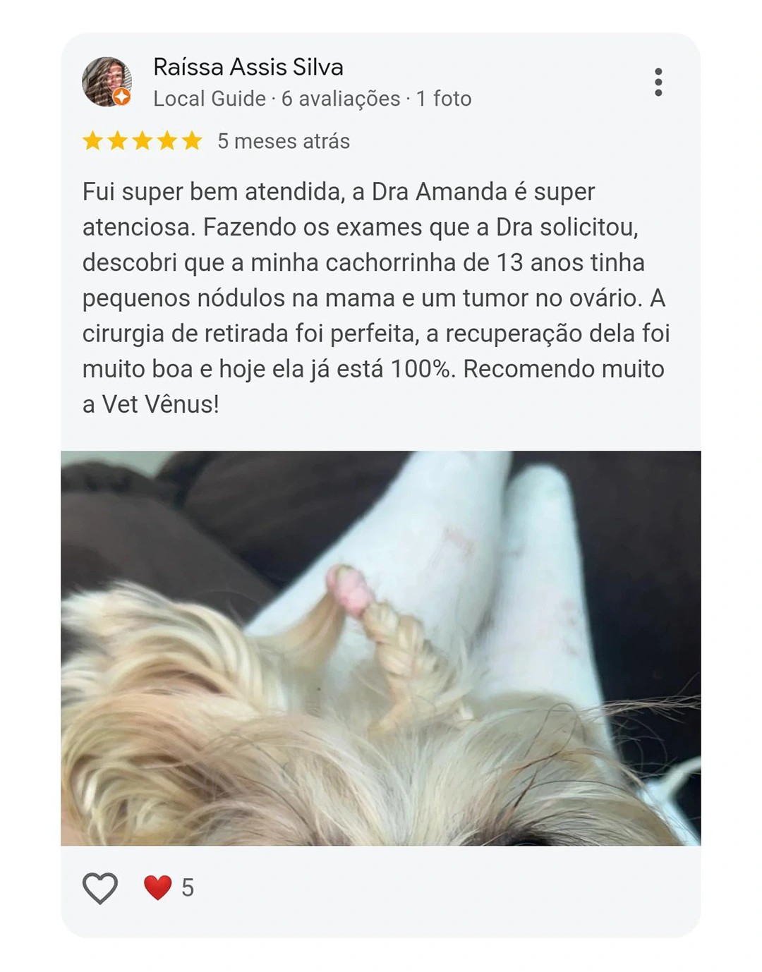 Avaliação 5 estrelas