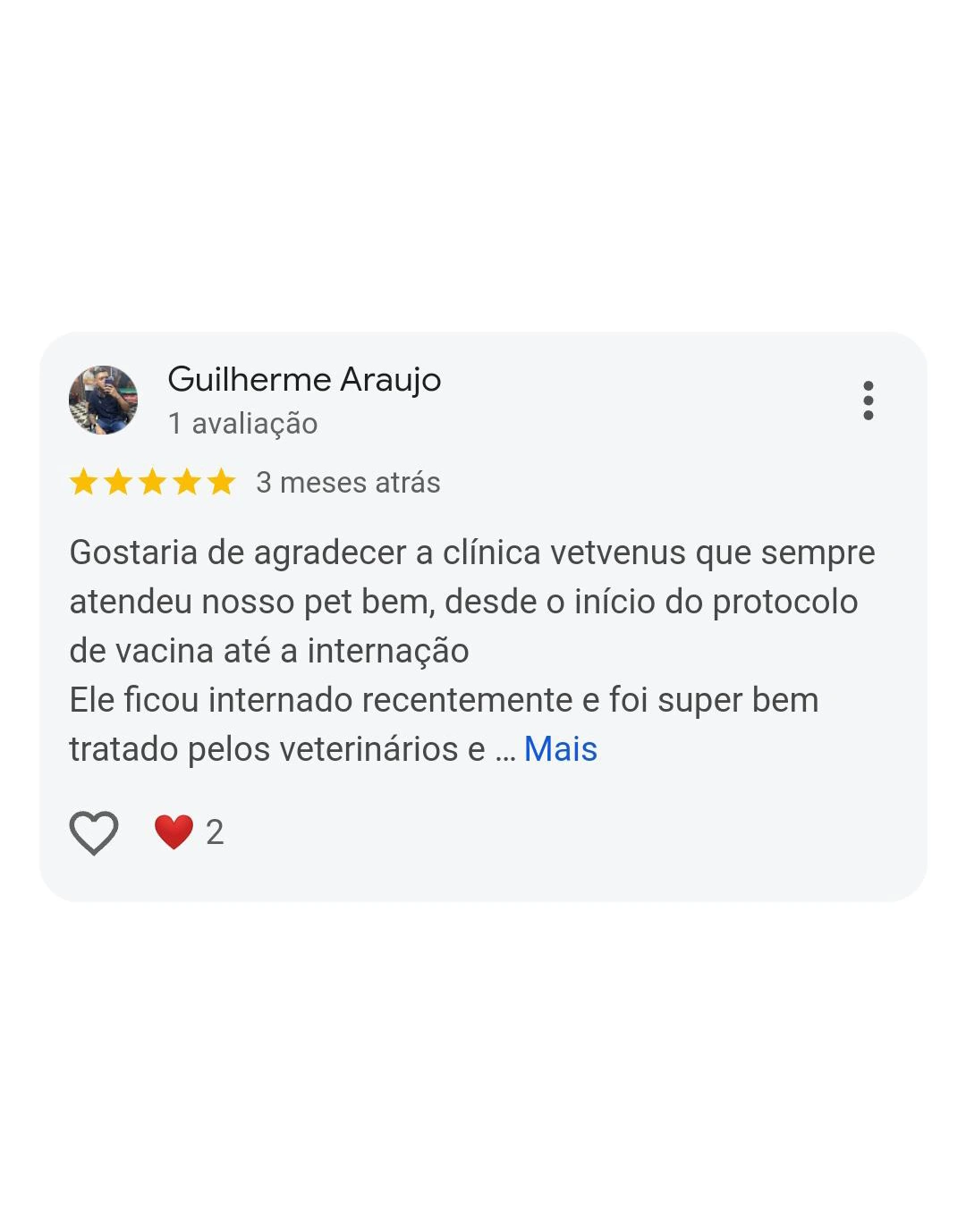 Avaliação 5 estrelas