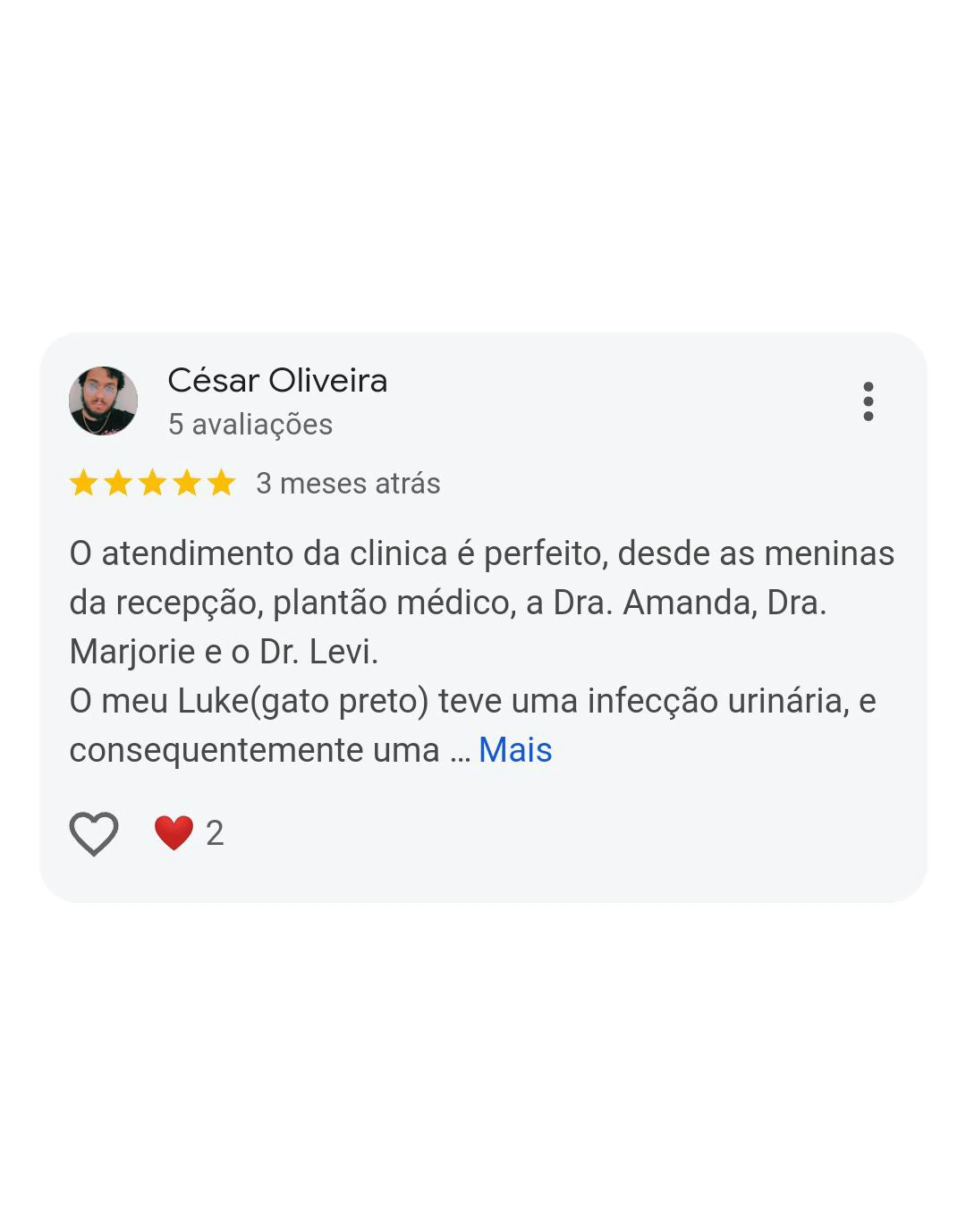 Avaliação 5 estrelas